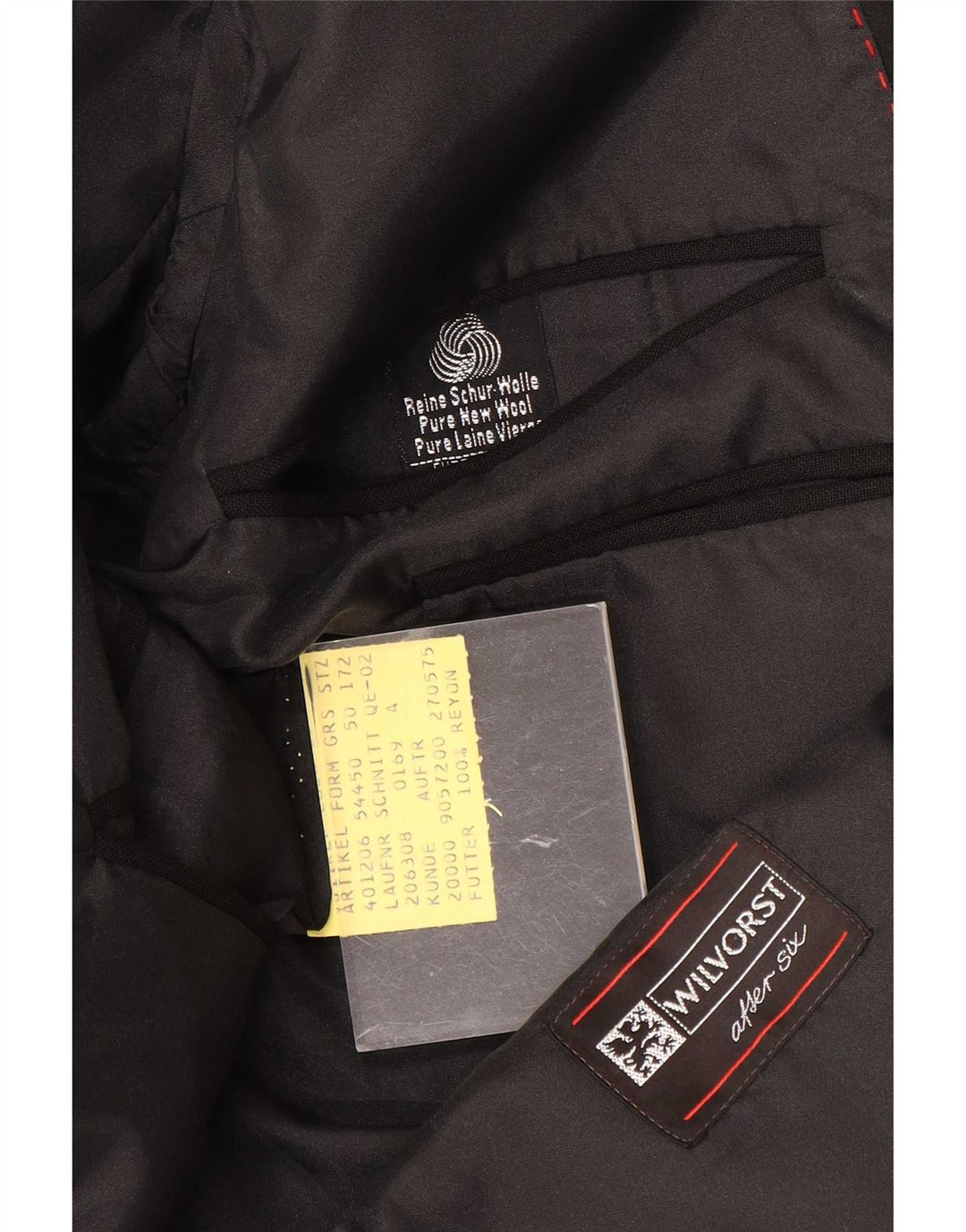 Giacca blazer da uomo a 1 bottone Wilvorst EU 50 grande lana nera