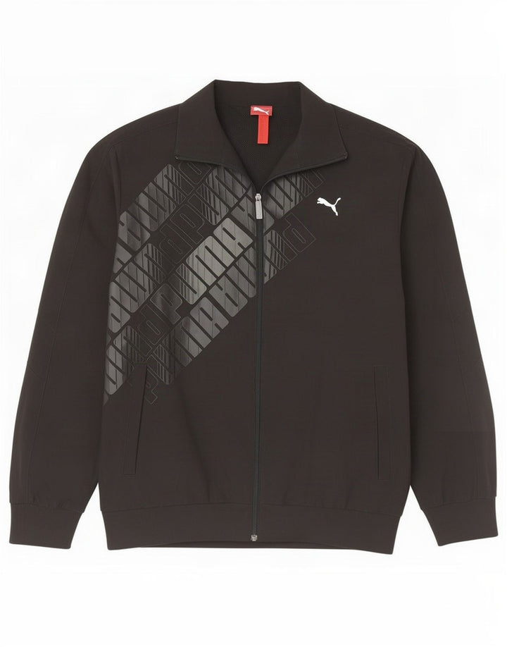 Giacca da ginnastica grafica da uomo Puma Large nera in poliestere