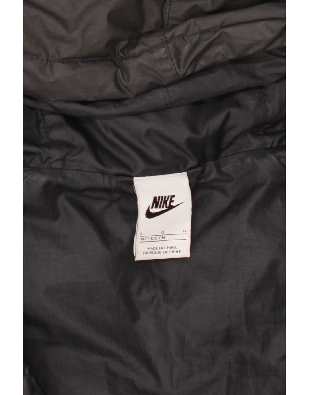 Giacca imbottita con cappuccio Nike da ragazzo 12-13 anni Large nera in poliestere