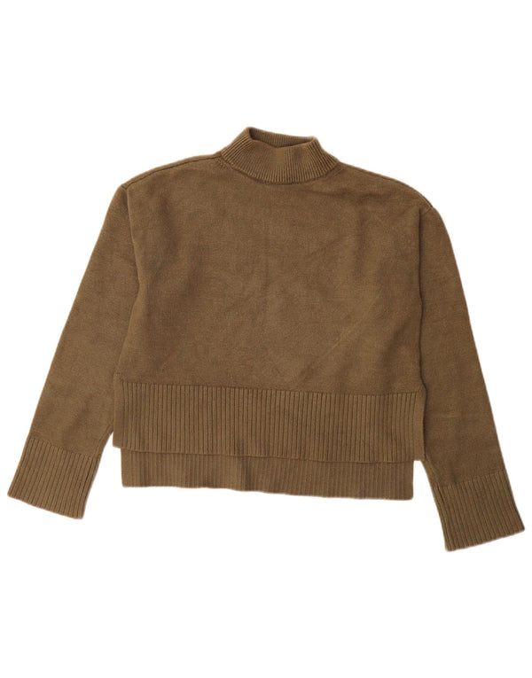 Maglione maglione a collo alto da donna Dkny UK 6 XS Rayon kaki