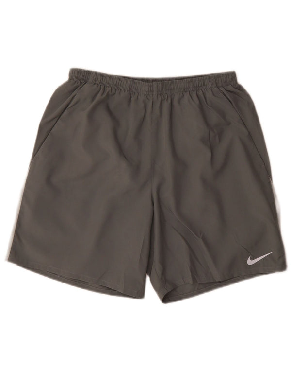 Pantaloncini sportivi Nike Dri Fit da uomo in poliestere color block grigio medio