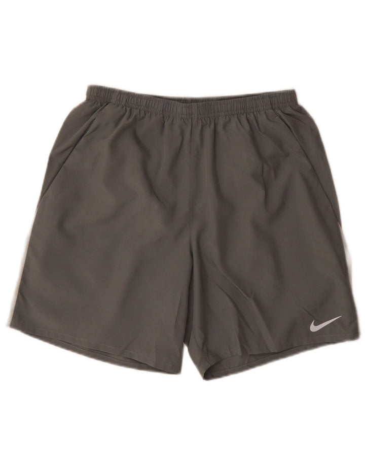 Pantaloncini sportivi Nike Dri Fit da uomo in poliestere color block grigio medio