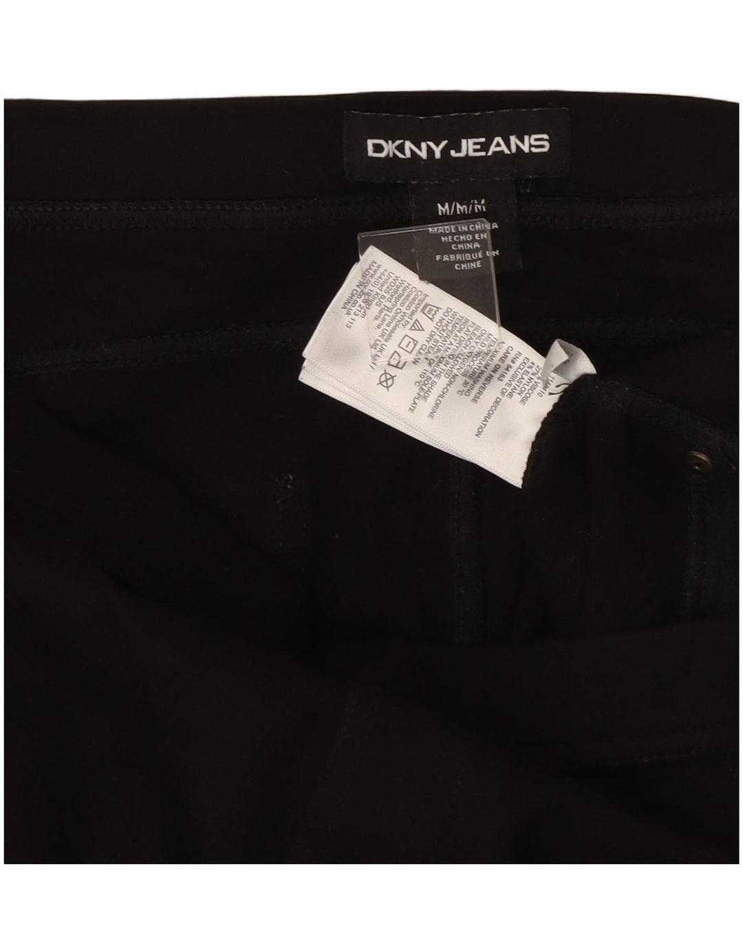 Pantaloni casual slim da donna Dkny medi W30 L27 viscosa nera