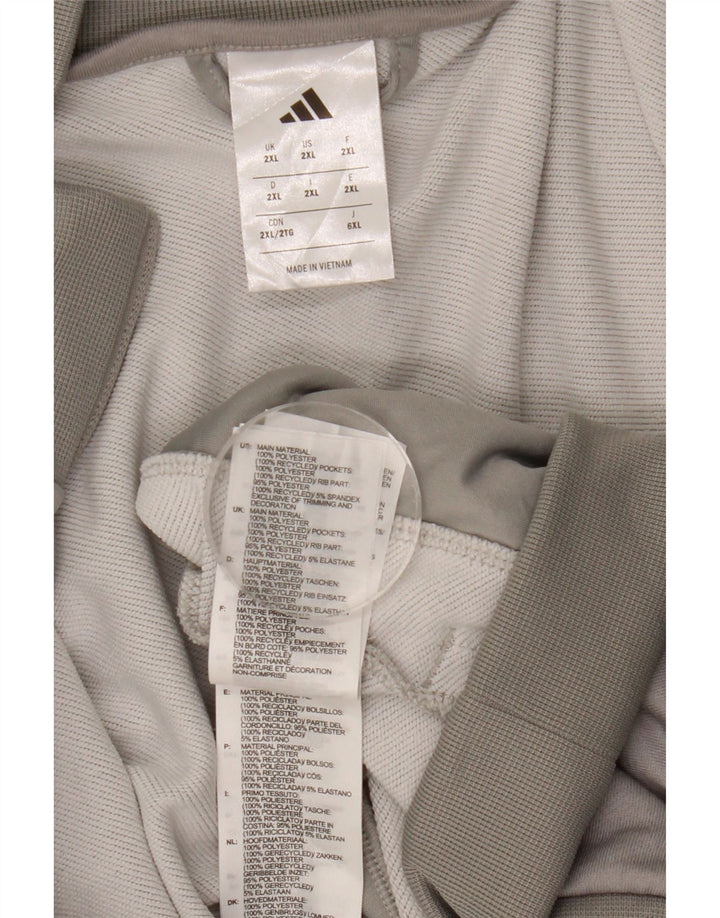 Giacca da tuta da uomo Adidas 2XL in poliestere grigio