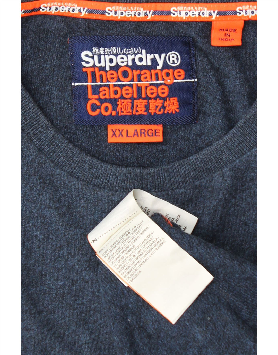 Maglia da uomo a maniche lunghe SUPERDRY 2XL in cotone color block blu navy