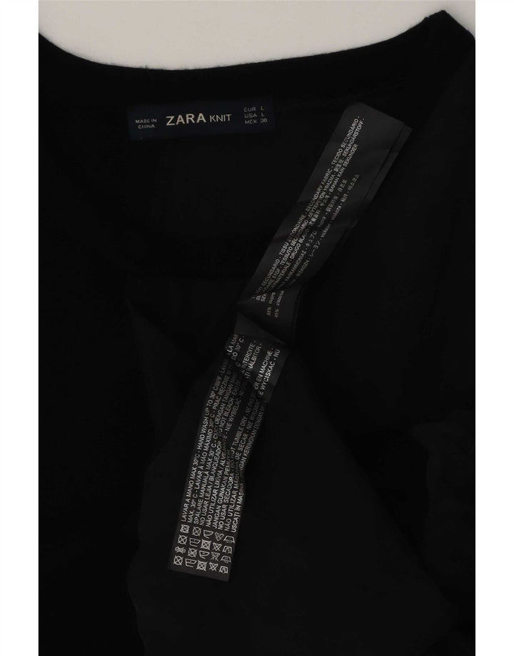 Canotta asimmetrica da donna Zara UK 16 grande cupro nero