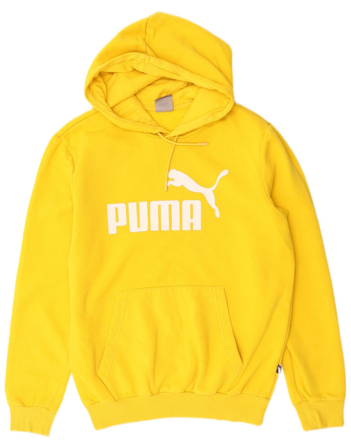 Felpa con cappuccio grafica PUMA da uomo piccola in cotone giallo