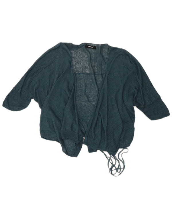 Max & Co. Top cardigan corto con maniche a 3/4 da donna UK 16 grande blu