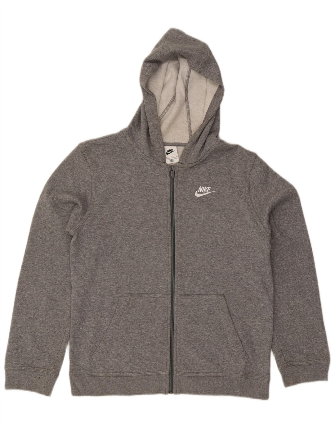 Maglione con cappuccio e zip da donna NIKE UK 18 XL cotone grigio