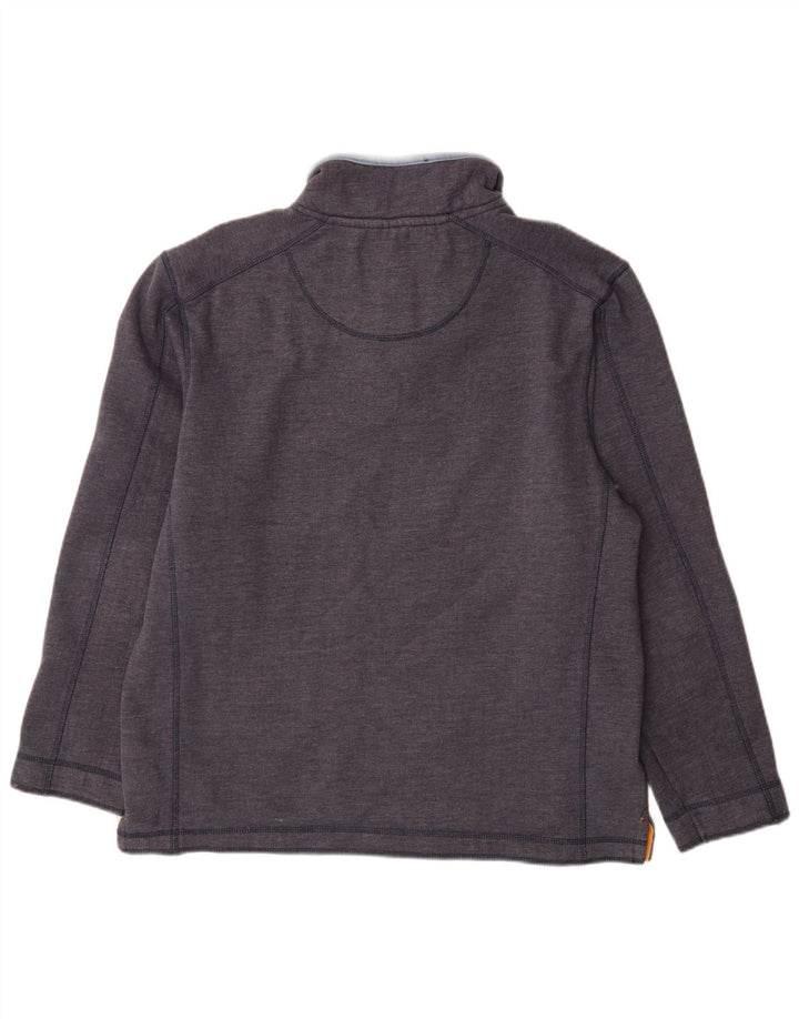 WEIRD FISH Felpa da uomo con collo con zip, maglione grande, cotone blu navy