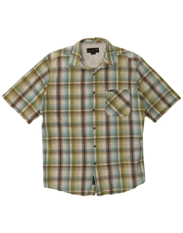 Camicia a maniche corte da uomo Marlboro Classics grande scozzese verde