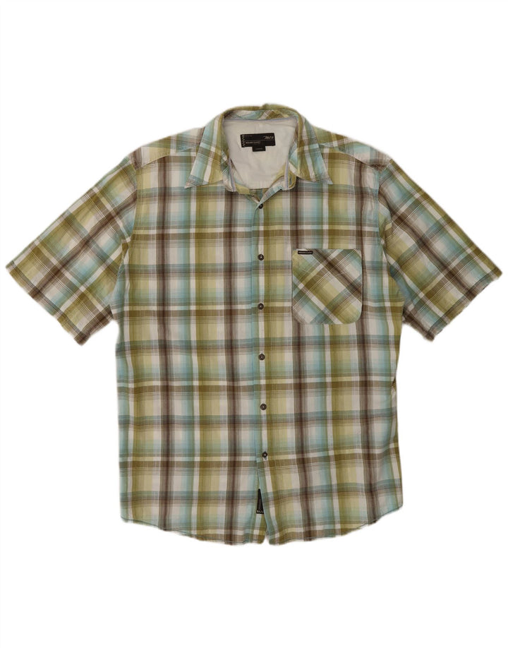 Camicia a maniche corte da uomo Marlboro Classics grande scozzese verde