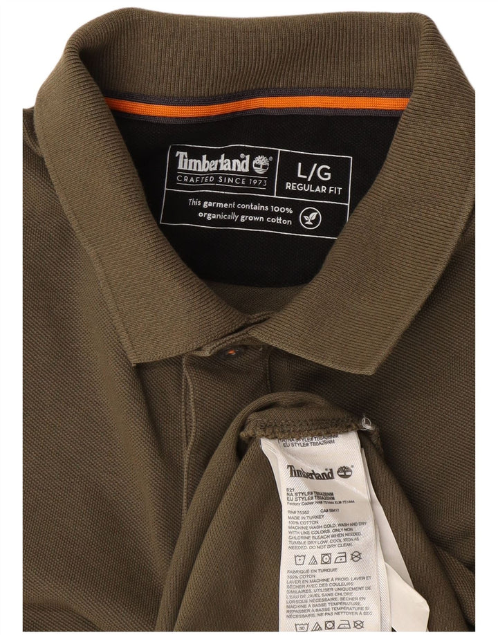Polo Timberland da uomo vestibilità regolare grande cotone kaki