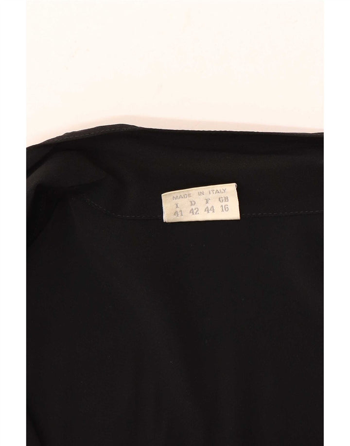 Donna Enrica Giacca blazer a 2 bottoni da donna UK 16 grande nera