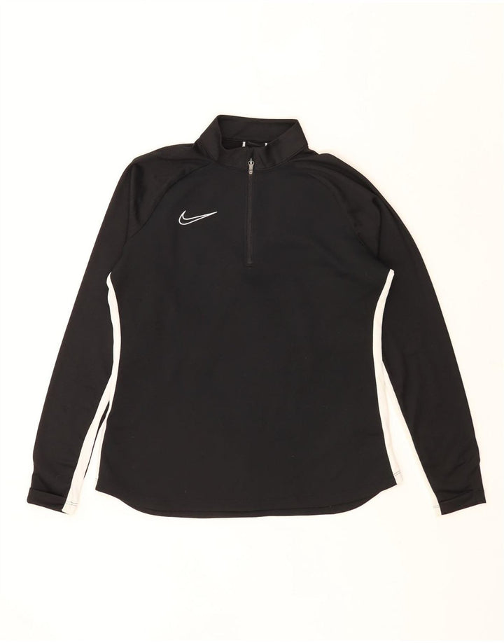 Felpa da uomo Nike Dri Fit con zip e collo, maglione color block medio nero