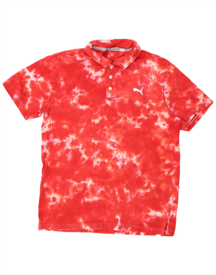 Polo PUMA da uomo grande rossa Tie Dye