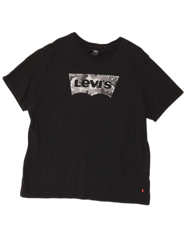 T-shirt grafica da uomo LEVI'S Top XL in cotone nero