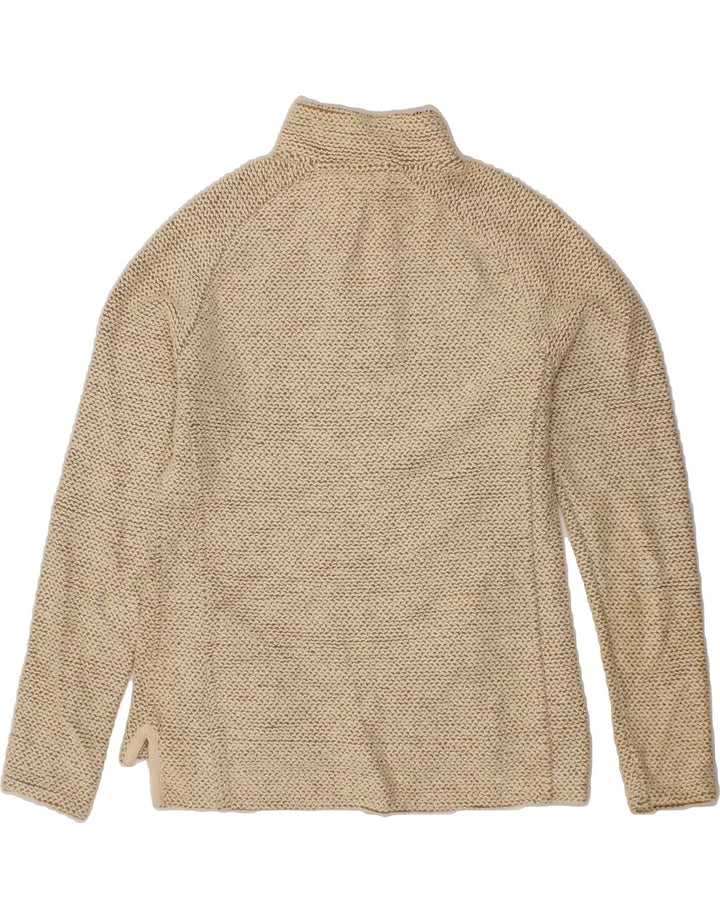 WEIRD FISH Womens Longline Zip Neck Sweatshirt Jumper UK 10 Small  Beige Vintage Weird Fish and Second-Hand Weird Fish from Messina Hembry 