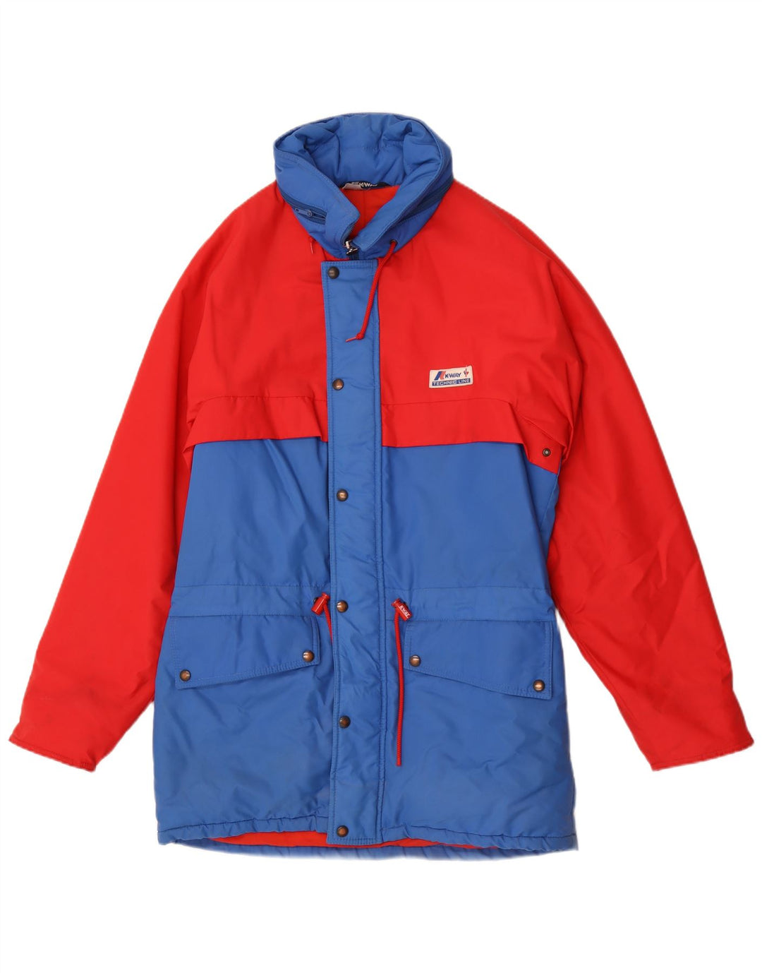 Giacca da sci con cappuccio da uomo K-Way EU 50 Large Rosso Colorblock