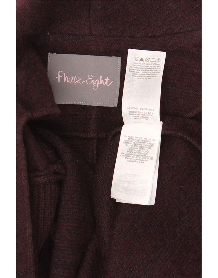 Maglione cardigan oversize lungo da donna Phase Eight UK 8 piccolo bordeaux