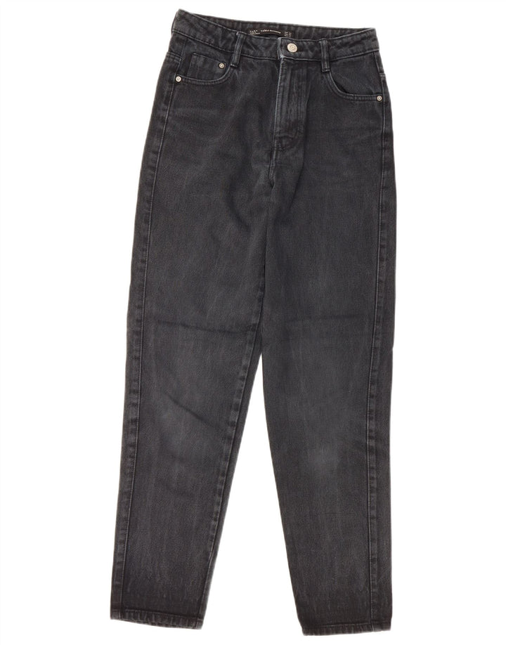 Jeans ZARA da donna a vita alta EU 32 2XS W22 L26 Nero
