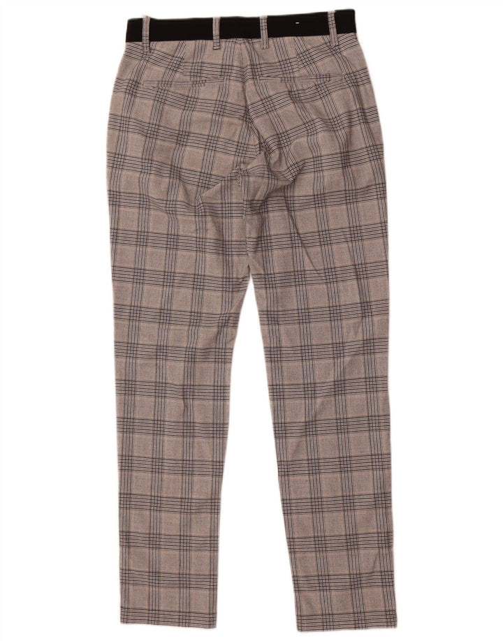 Pantaloni da abito dritti da donna Zara piccoli W30 L29 poliestere a quadri grigi