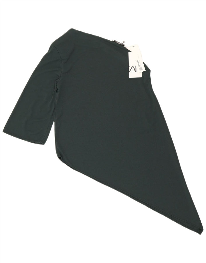 Top asimmetrico monospalla da donna Zara UK 10 piccolo poliestere verde