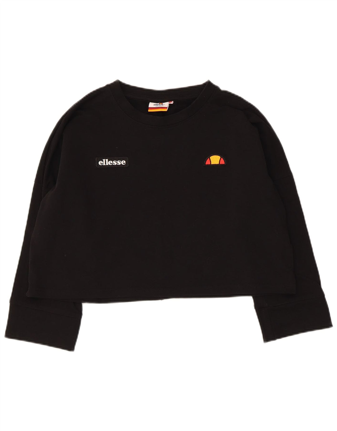 Felpa oversize corta da donna Ellesse UK 6 XS a righe nere