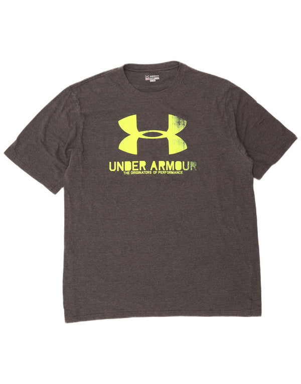 Maglietta grafica da uomo Under Armour Heat Gear Top 2XL cotone grigio