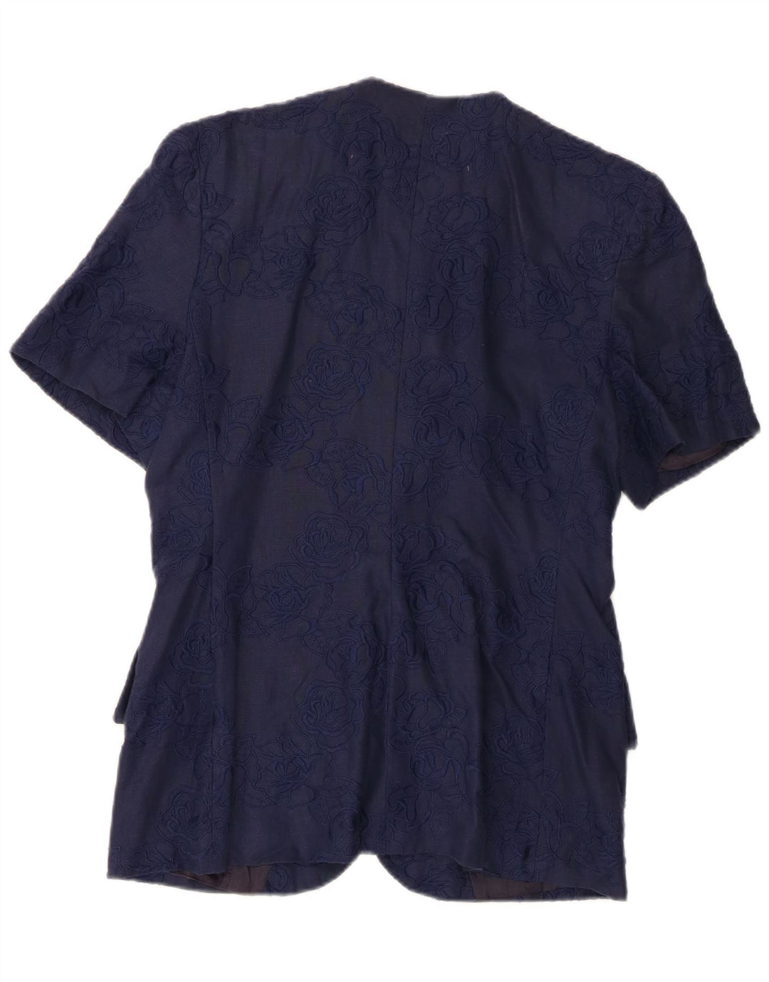 Giacca Blazer Donna Manica Corta Gai Mattiolo IT 48 XL Lino Blu Navy