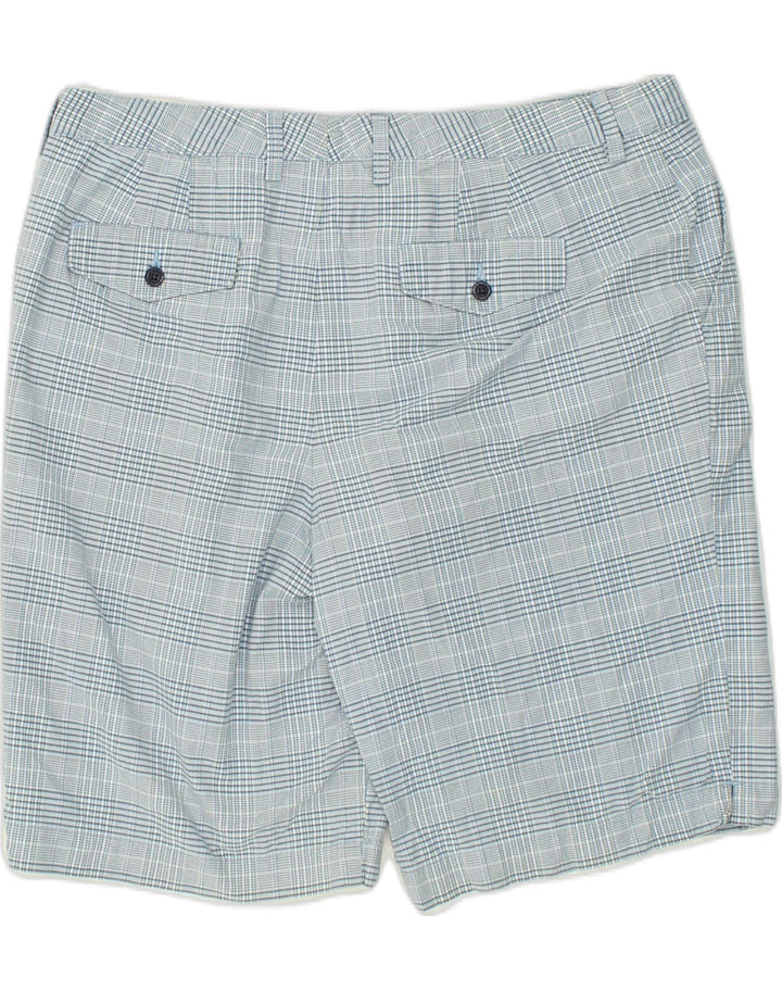 EDDIE BAUER Womens Chino Shorts US 16 2XL W38 Blue Check Cotton | Vintage Eddie Bauer | Thrift | Second-Hand Eddie Bauer | Used Clothing | Messina Hembry 