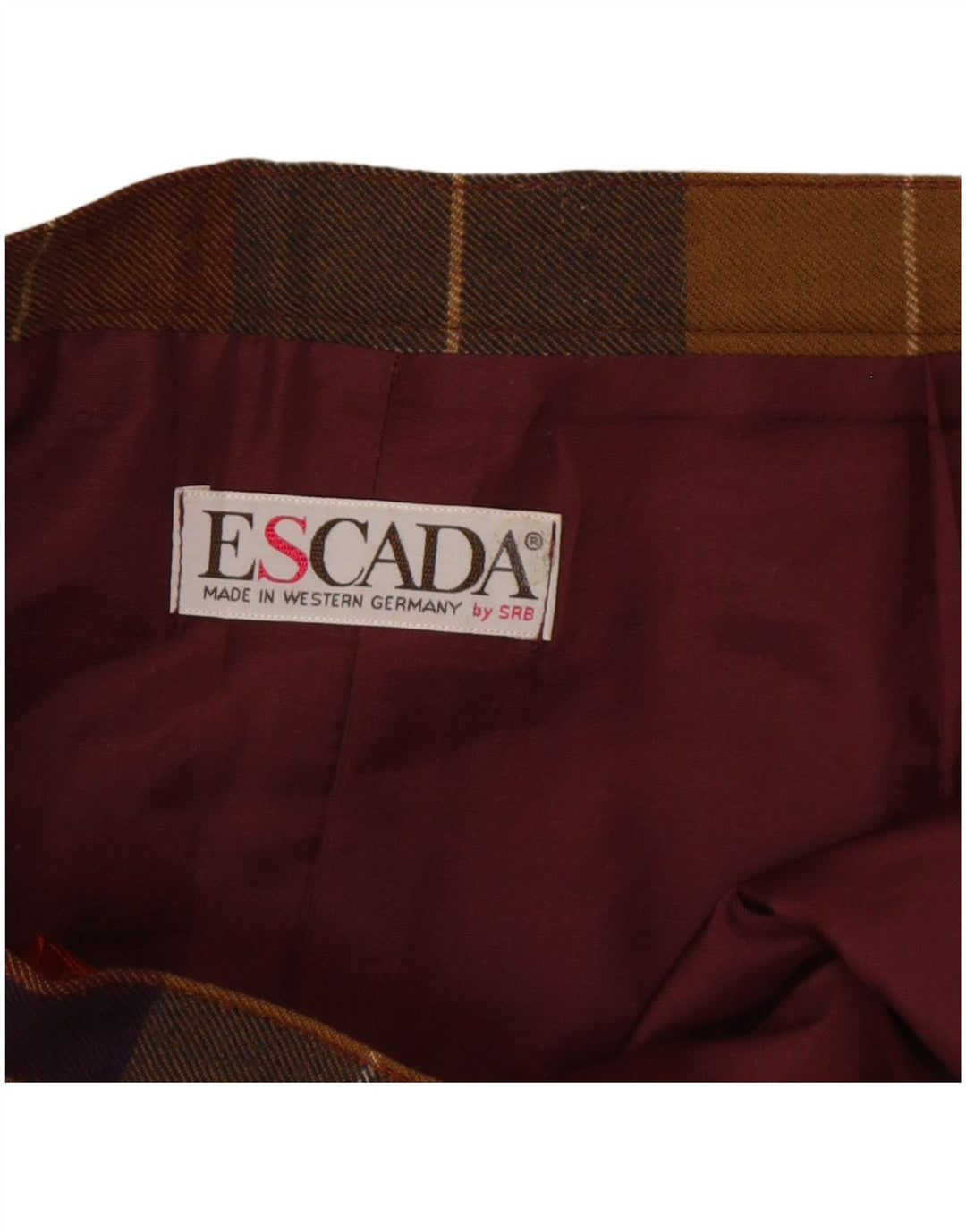 Gonna a trapezio a pieghe da donna Escada W30 lana scozzese media multicolore