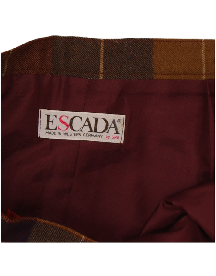 Gonna a trapezio a pieghe da donna Escada W30 lana scozzese media multicolore