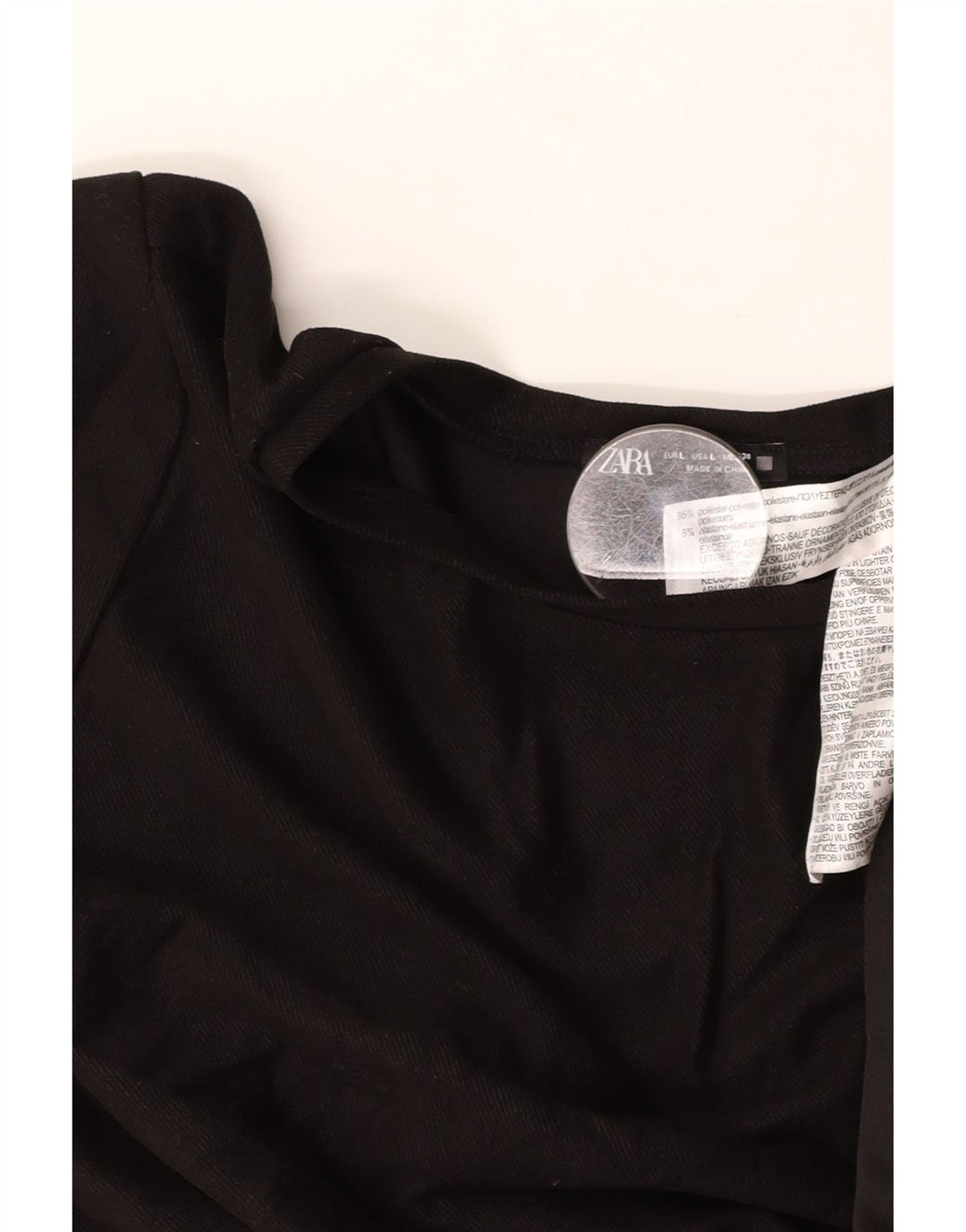 Abito a trapezio da donna ZARA UK 16 Grande poliestere floreale nero