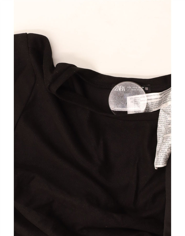 Abito a trapezio da donna ZARA UK 16 Grande poliestere floreale nero