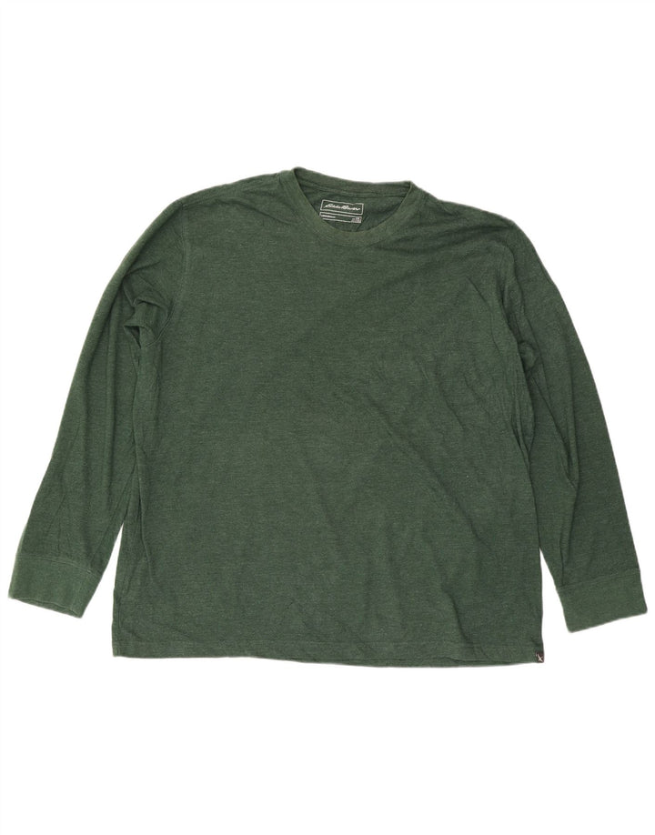 EDDIE BAUER Top da uomo Legendwash manica lunga 2XL cotone verde