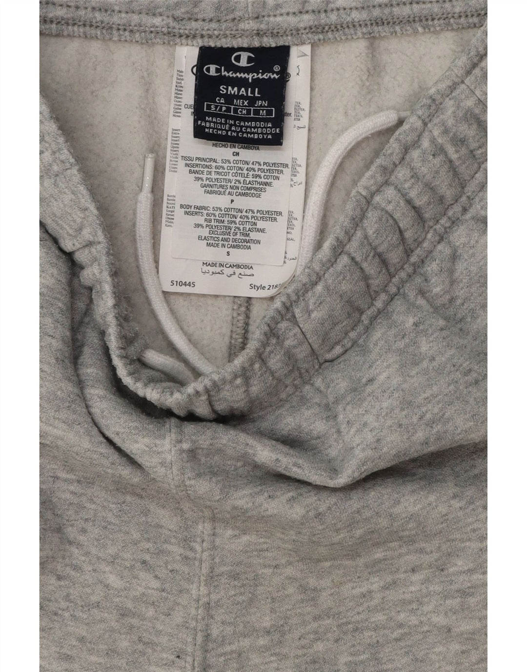 Pantaloni da tuta da uomo Champion Joggers piccoli in cotone grigio