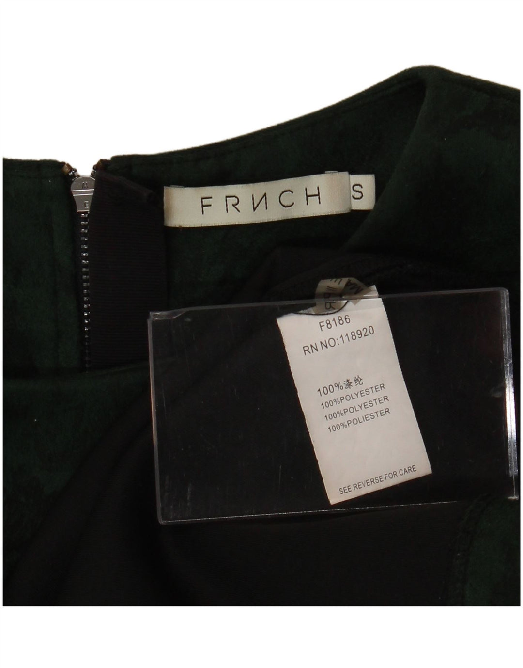 FRNCH Camicetta corta da donna Top UK 16 Piccolo poliestere floreale verde