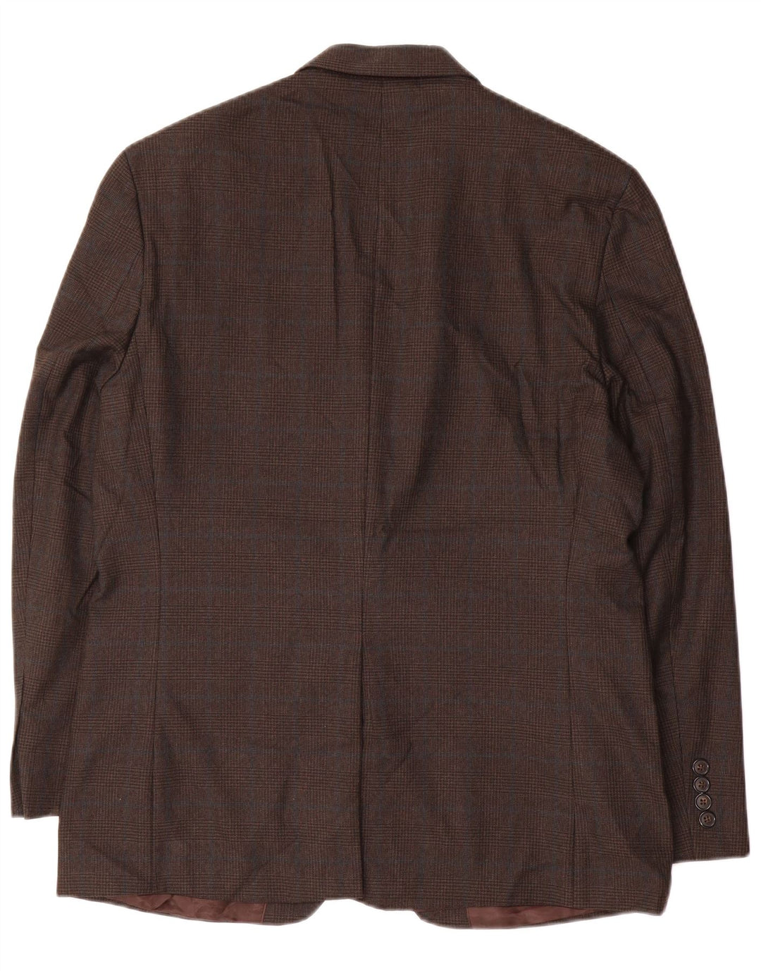 Giacca blazer da uomo a 2 bottoni Chaps UK 40 grande poliestere a quadri marrone