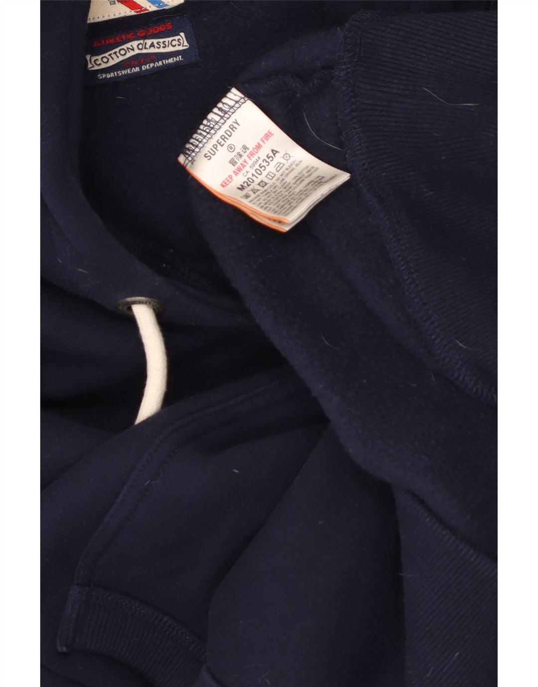 Felpa con cappuccio grafica da uomo Superdry 2XL cotone blu navy