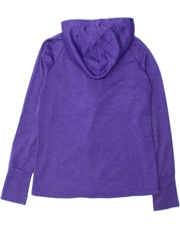 REEBOK Womens Zip Hoodie Sweater UK 12/14 Medium Purple Polyester Vintage Reebok and Second-Hand Reebok from Messina Hembry 