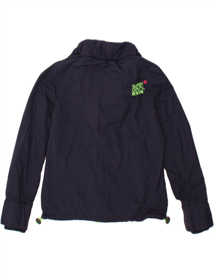 SUPERDRY Womens The Windcheater Windbreaker Jacket UK 12 Medium Navy Blue Vintage Superdry and Second-Hand Superdry from Messina Hembry 