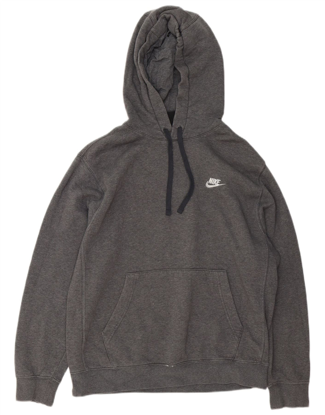 Felpa con cappuccio da uomo Nike in cotone mélange grigio medio