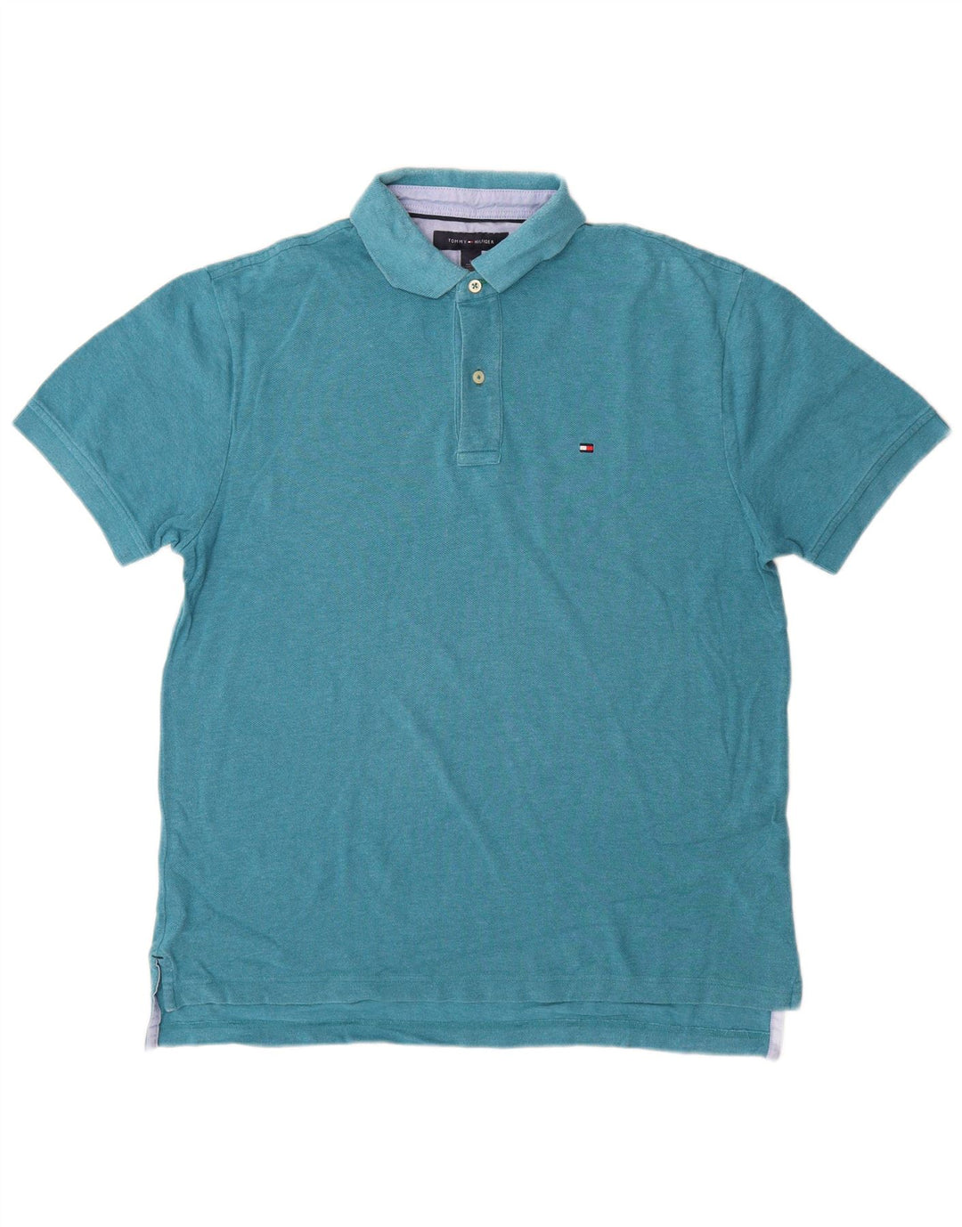 TOMMY HILFIGER Polo da uomo in cotone blu medio