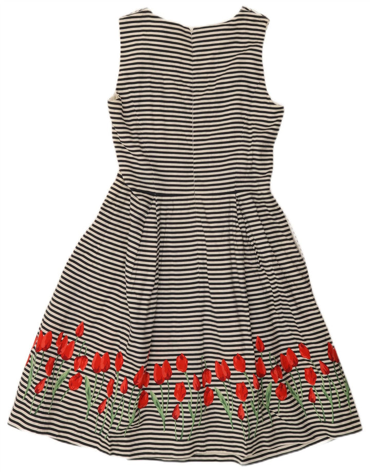 Abito a trapezio da donna Brooks Brothers US 8 medio a righe bianco sporco