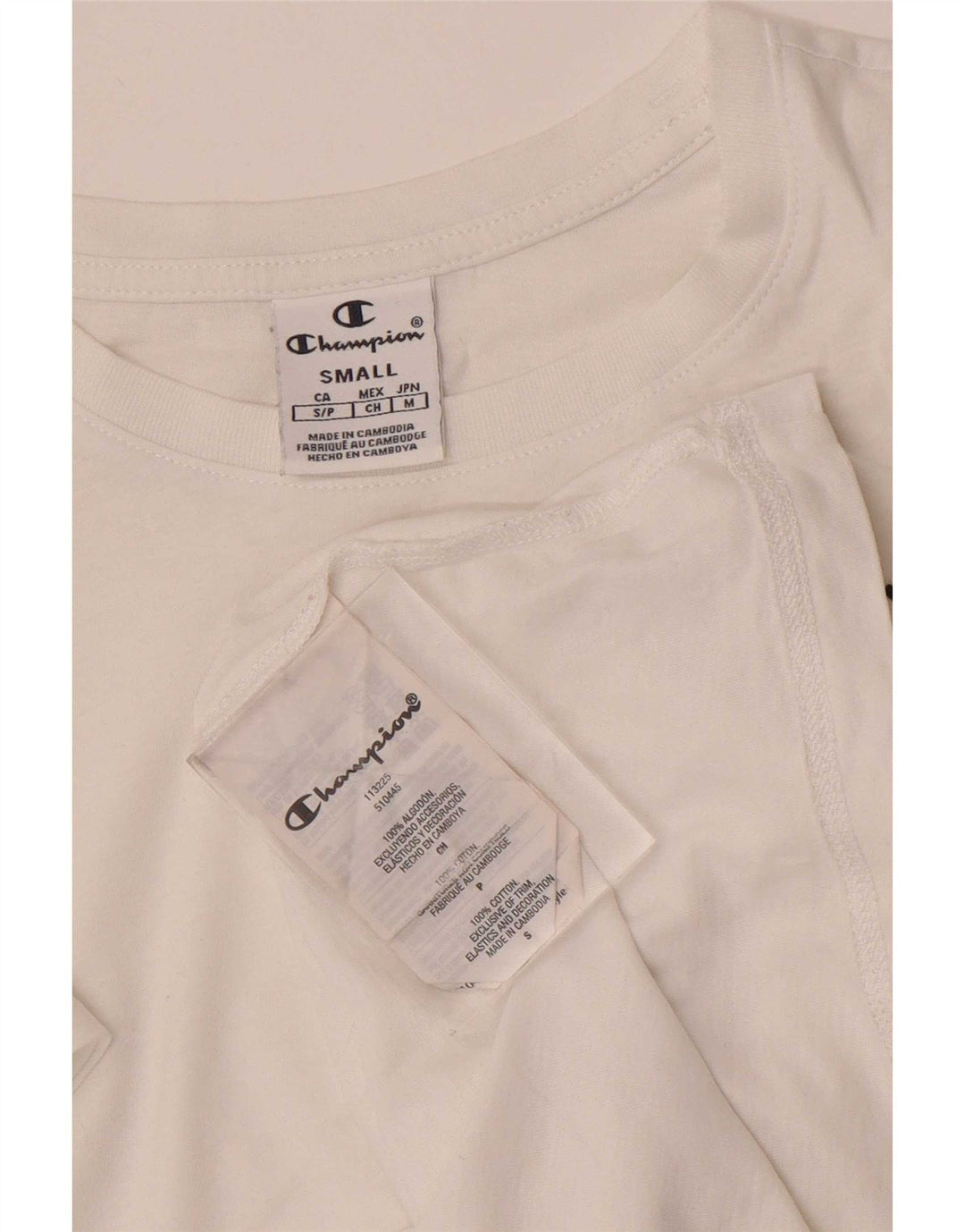 T-shirt da donna Champion Top UK 10 piccola in cotone bianco