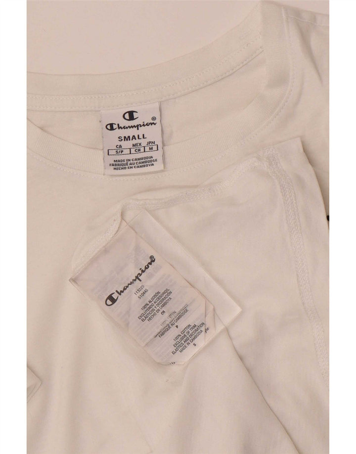 T-shirt da donna Champion Top UK 10 piccola in cotone bianco
