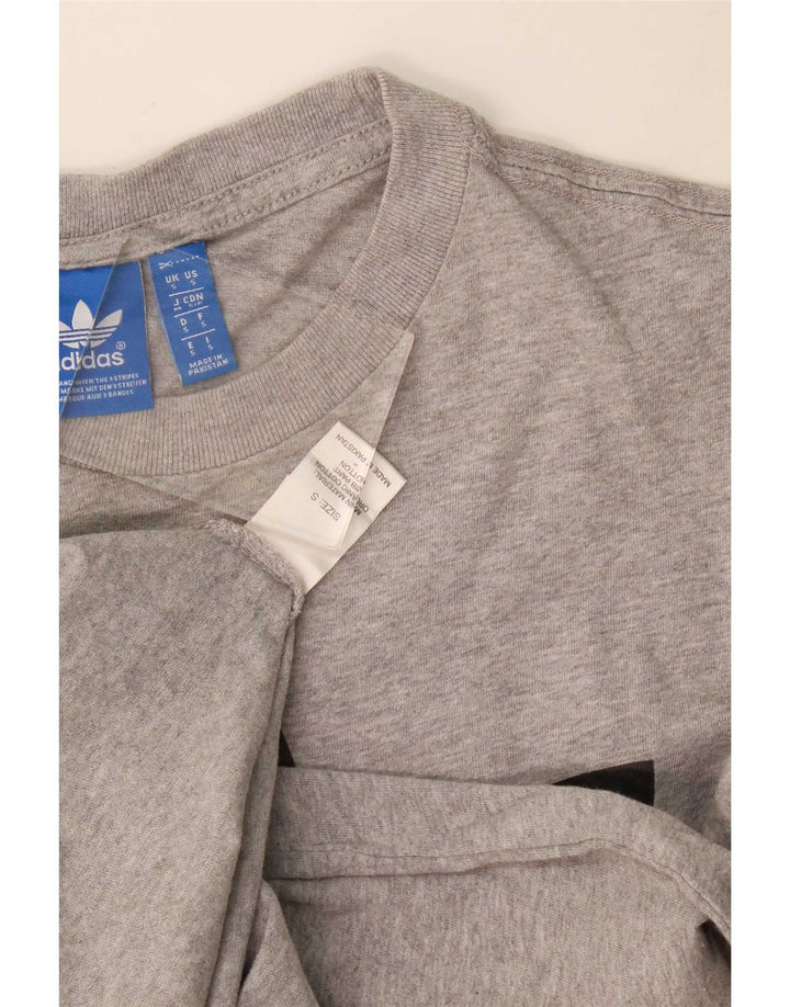T-shirt grafica da uomo Adidas Top piccola in cotone chiazzato grigio