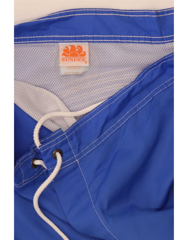 Pantaloncini da bagno da uomo Sundek in nylon color block blu medio