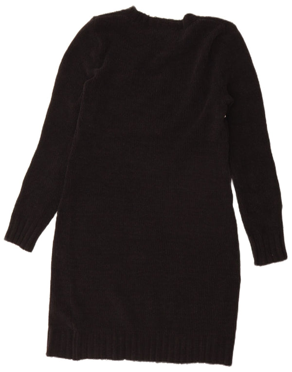 Abito maglione Dkny da donna con grafica a maniche lunghe UK 16 Large Black Colourblock